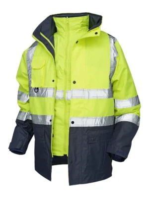 5 in 1 Parka Freezer Jacket Navy/Yellow