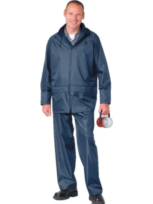 Rainsuit Navy Blue 300D Oxford PU Coated Fabric Class 2
