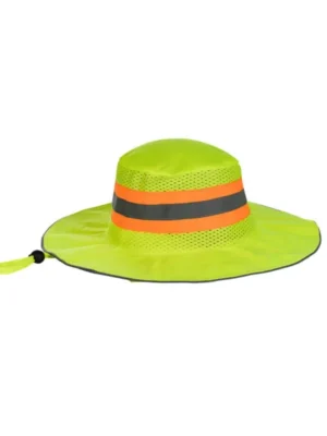 Brimmed Hat Lime & Reflective Tape