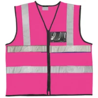 212 Pink Reflective Vest With Zip & ID Pouch