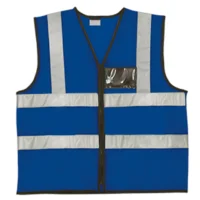 214 Blue Reflective Vest With Zip & ID Pouch