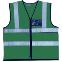218 Blackish Green Reflective Vest With Zip & ID Pouch