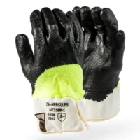 229 Taeki5 Hi Viz Nitrile Coated Safety Cuff Glove