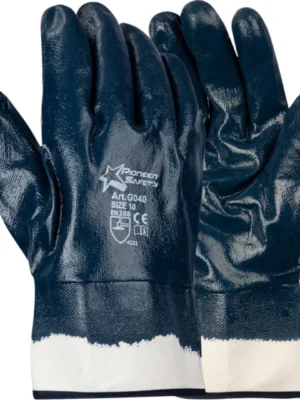 PIONEER Blue Nitrile Safety Cuff Glove
