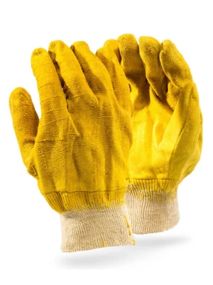 Yellow Fully Dipped Knitted Wrist Glove