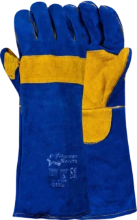 351 PIONEER 8 Blue Lined Double Palm Elbow Length Glove Kevlar Stitch