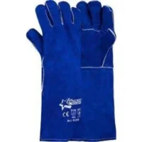 356 PIONEER TOUCH Welder145 Premium Cow Split Welding Glove Jersey Liner Denim Cuff