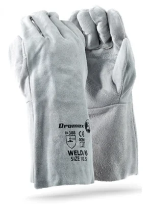 DROMEX Chrome Leather Double Palm Elbow Length Glove
