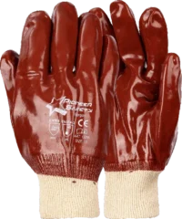 416 PIONEER Red PVC Glove 40cm Open Cuff