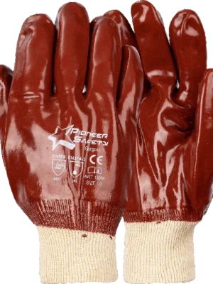 PIONEER Red PVC Glove 40cm Open Cuff