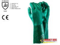 419 Heavy Duty Green Textured PVC Elbow Length Glove 40cm