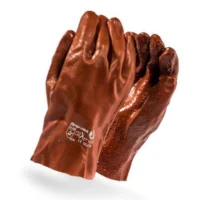 422 DROMEX Brown Rough PVC Glove 27cm Open Cuff