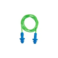 515 Blue Mushroom Reusable Earplug with Green Cord (SNR29)