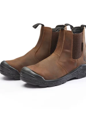 DROMEX Crazy Horse Leather Chelsea Boot Black - Black/Brown - Size 3 to 13