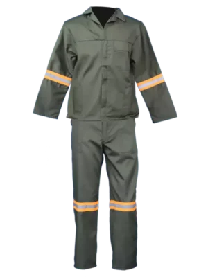 Green Acid Resistant Conti Suits with Reflective Tape