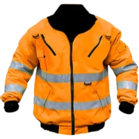 86 ORANGE Bunny Jacket Winter Zip Off Sleeve